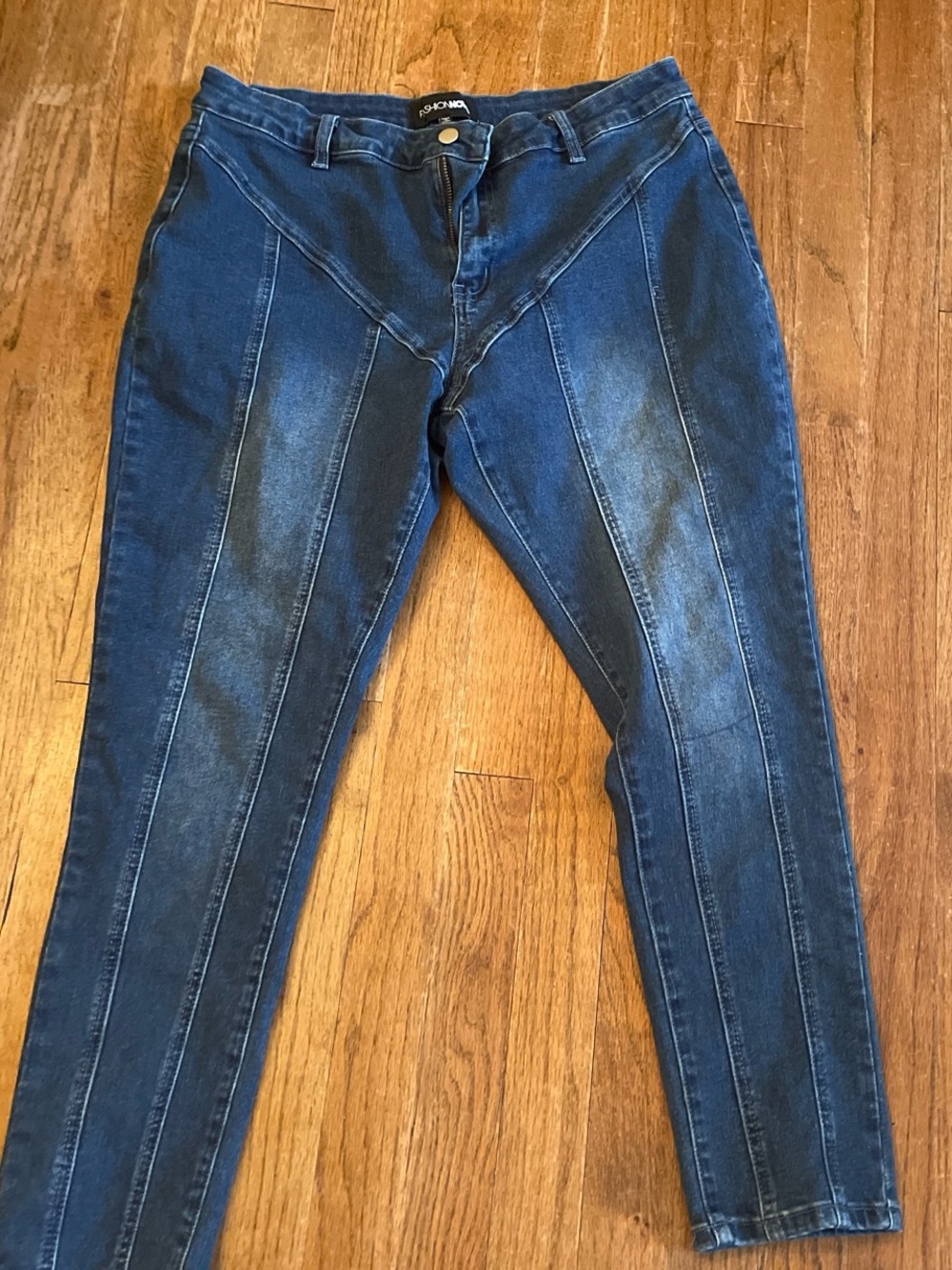 Dark Blue Women's Panel Seam Jeans size 14